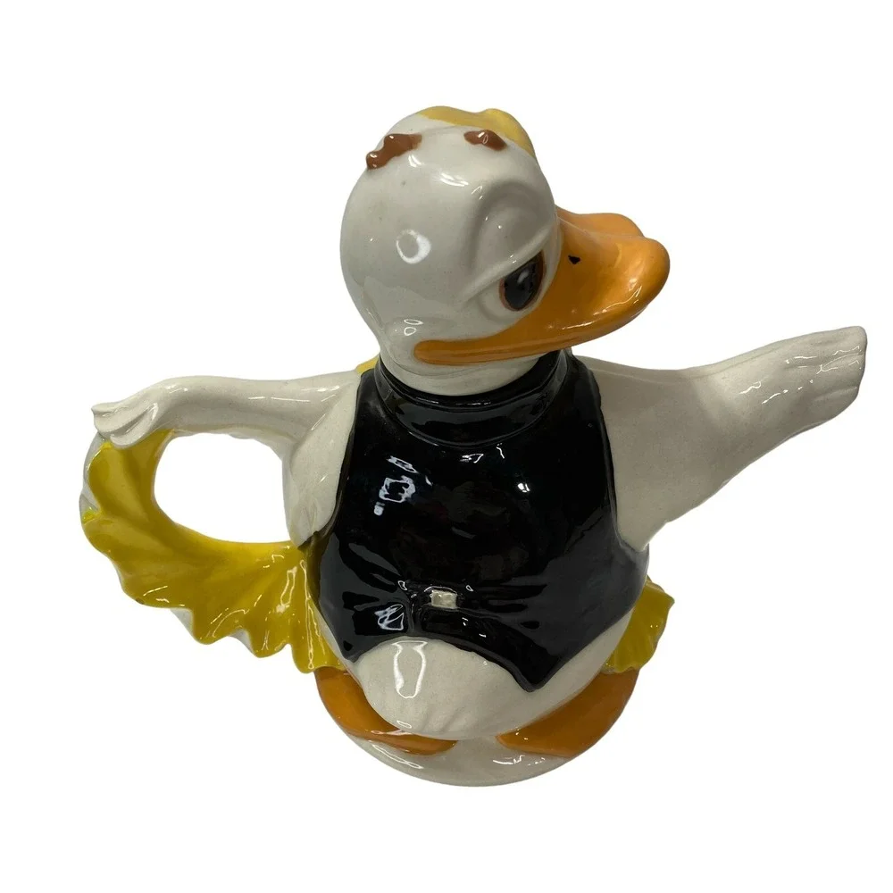 Dancing Duck Couple Teapot with‎ Duck Sugar Bowl Tea party  Tea Lover Gift Vtg